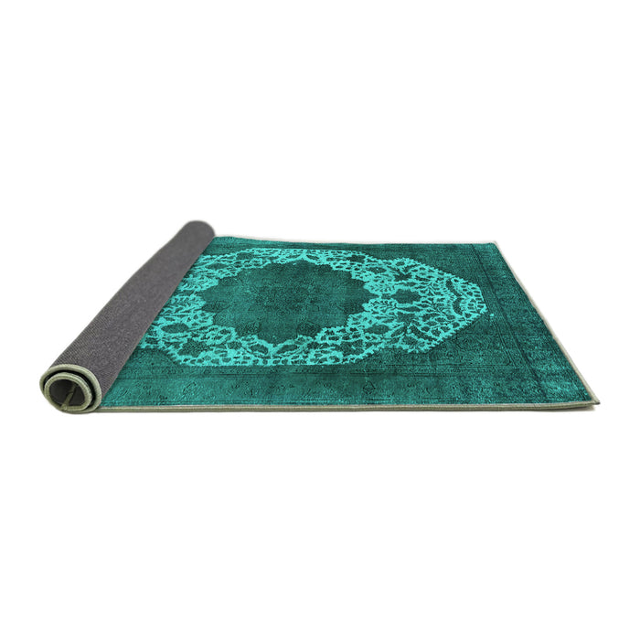 Sideview of Oriental Turquoise Industrial Rug, urb545turq