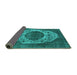 Sideview of Oriental Turquoise Industrial Rug, urb545turq