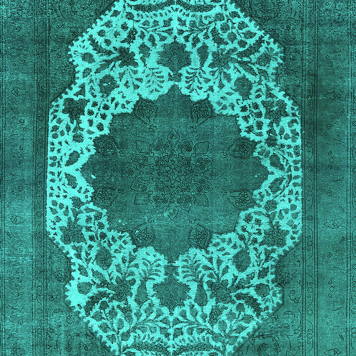 Machine Washable Oriental Turquoise Industrial Area Rugs, wshurb545turq