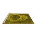 Sideview of Machine Washable Oriental Yellow Industrial Rug, wshurb545yw