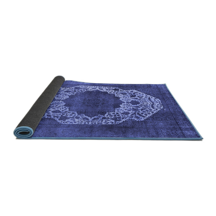 Sideview of Oriental Blue Industrial Rug, urb545blu