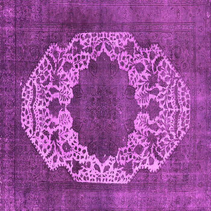 Square Machine Washable Oriental Pink Industrial Rug, wshurb545pnk