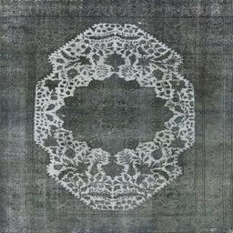 Square Machine Washable Industrial Modern Light Black Rug, wshurb545