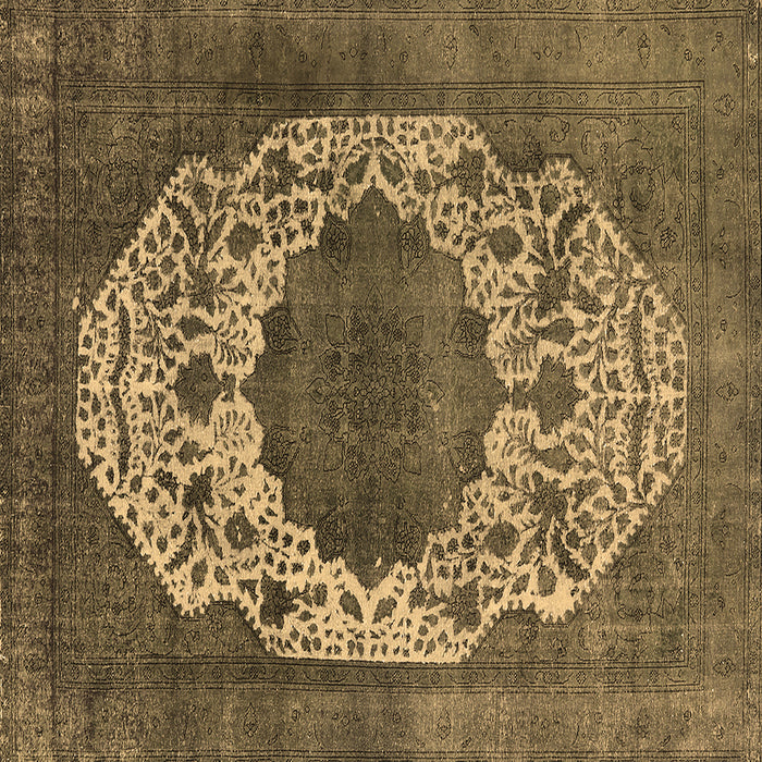 Square Machine Washable Oriental Brown Industrial Rug, wshurb545brn