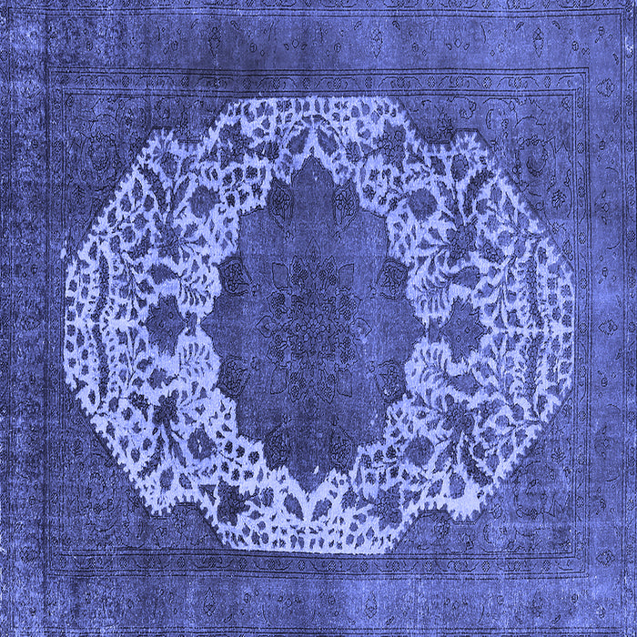 Square Oriental Blue Industrial Rug, urb545blu