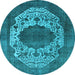 Round Oriental Light Blue Industrial Rug, urb545lblu