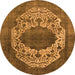 Round Oriental Orange Industrial Rug, urb545org