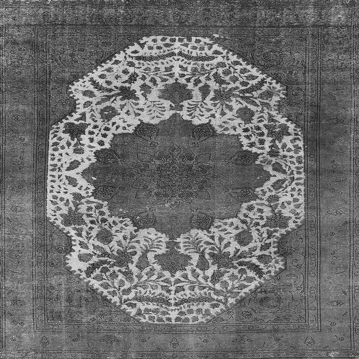 Square Machine Washable Oriental Gray Industrial Rug, wshurb545gry