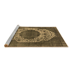 Sideview of Machine Washable Oriental Brown Industrial Rug, wshurb545brn