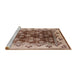 Sideview of Machine Washable Industrial Modern Dark Sienna Brown Rug, wshurb546