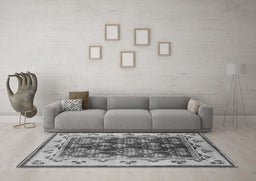Machine Washable Oriental Gray Industrial Rug in a Living Room,, wshurb546gry
