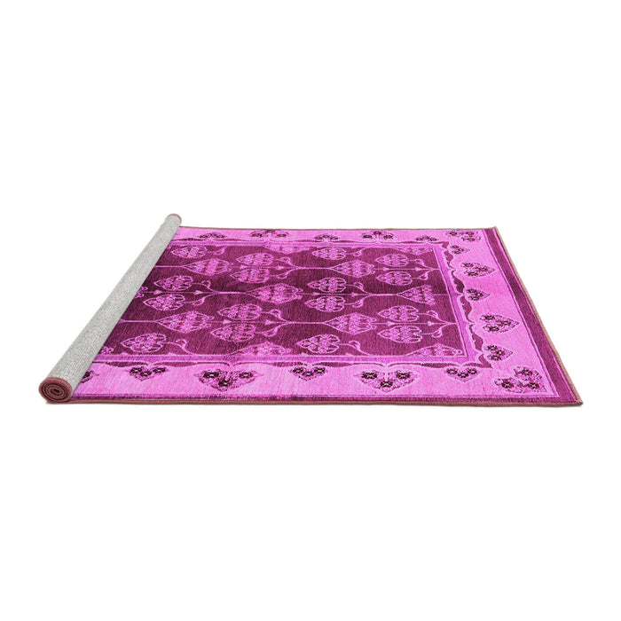 Sideview of Machine Washable Oriental Pink Industrial Rug, wshurb546pnk