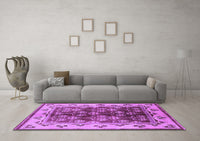 Machine Washable Oriental Purple Industrial Rug, wshurb546pur