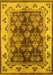 Machine Washable Oriental Yellow Industrial Rug, wshurb546yw