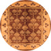 Round Oriental Orange Industrial Rug, urb546org