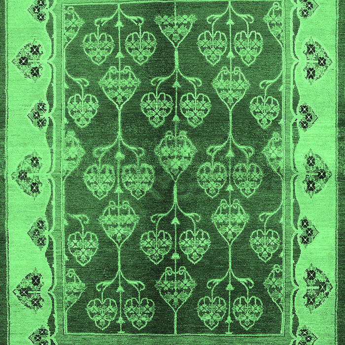 Machine Washable Oriental Emerald Green Industrial Area Rugs, wshurb546emgrn