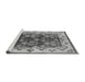 Sideview of Machine Washable Oriental Gray Industrial Rug, wshurb546gry