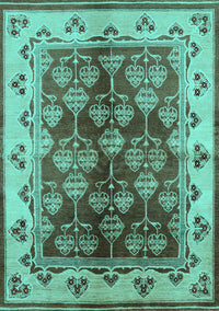 Oriental Turquoise Industrial Rug, urb546turq