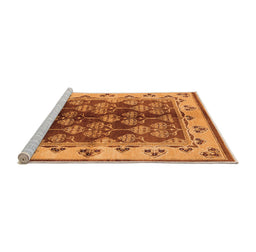 Sideview of Machine Washable Oriental Orange Industrial Area Rugs, wshurb546org