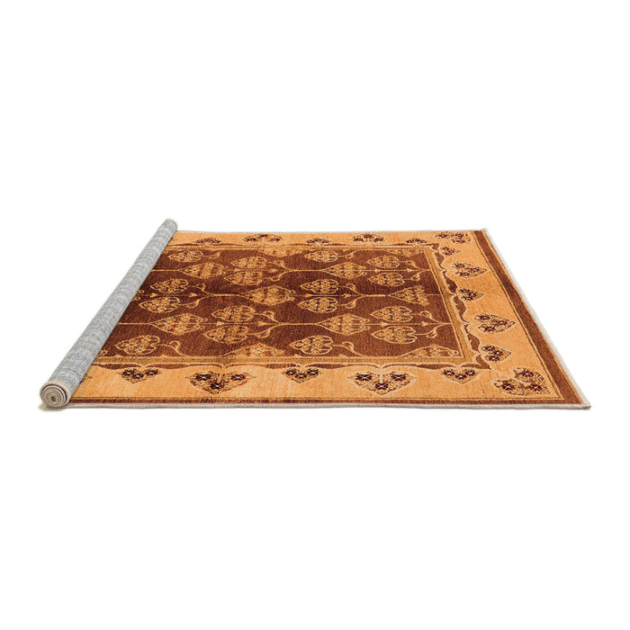 Sideview of Machine Washable Oriental Orange Industrial Area Rugs, wshurb546org