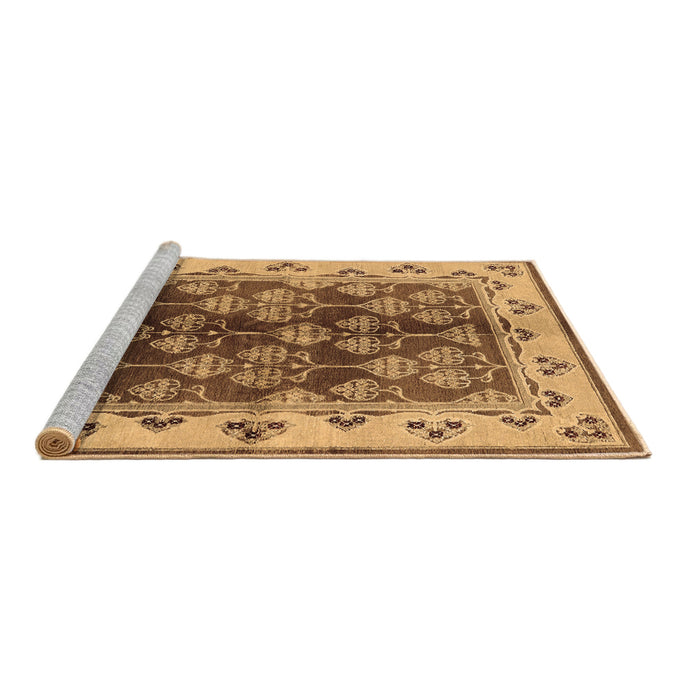 Sideview of Machine Washable Oriental Brown Industrial Rug, wshurb546brn