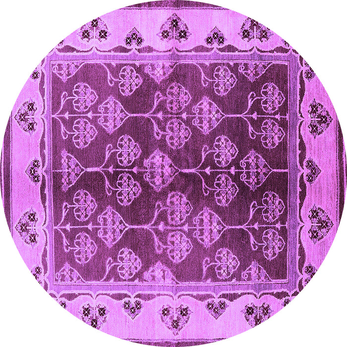 Round Oriental Purple Industrial Rug, urb546pur