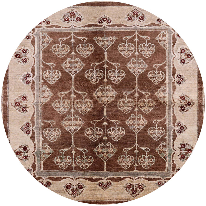 Round Machine Washable Industrial Modern Dark Sienna Brown Rug, wshurb546