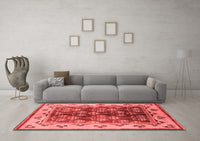 Machine Washable Oriental Red Industrial Rug, wshurb546red