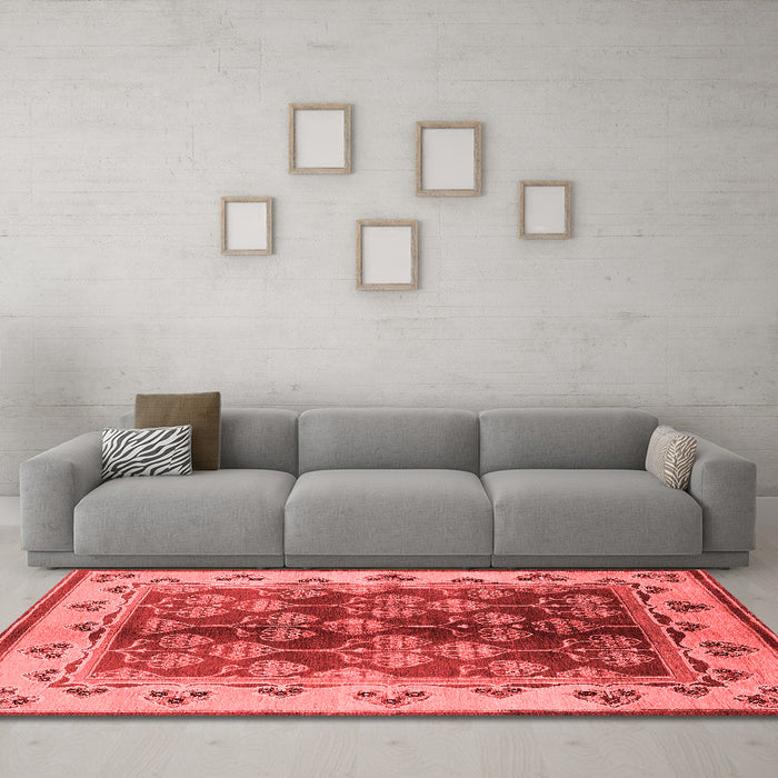 Industrial Red Washable Rugs