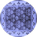 Round Oriental Blue Industrial Rug, urb546blu