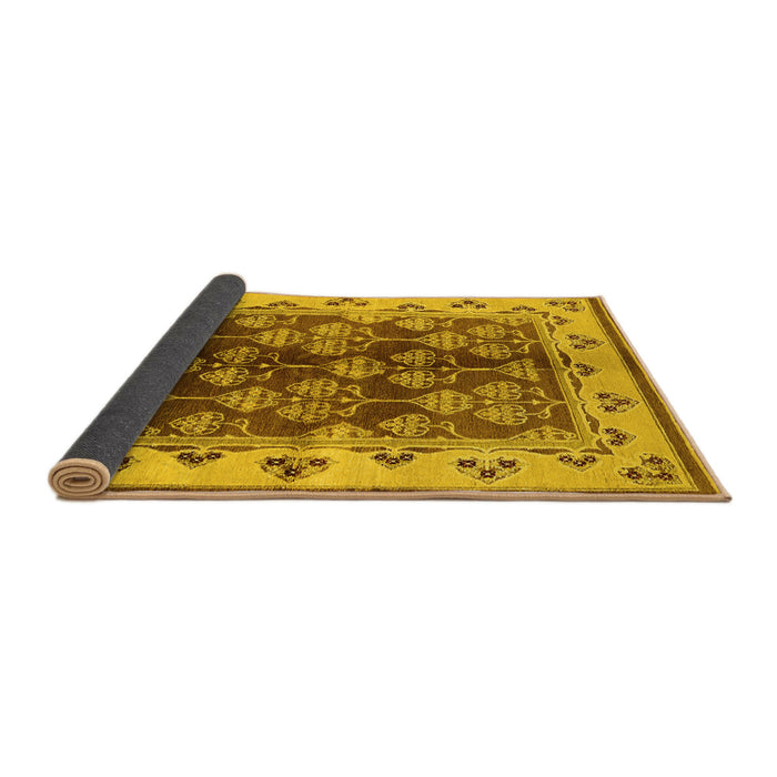 Sideview of Oriental Yellow Industrial Rug, urb546yw