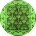 Round Oriental Green Industrial Rug, urb546grn