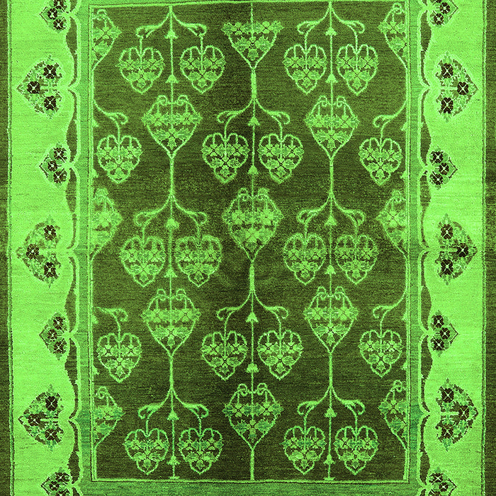 Machine Washable Oriental Green Industrial Area Rugs, wshurb546grn