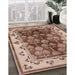 Machine Washable Industrial Modern Dark Sienna Brown Rug in a Family Room, wshurb546