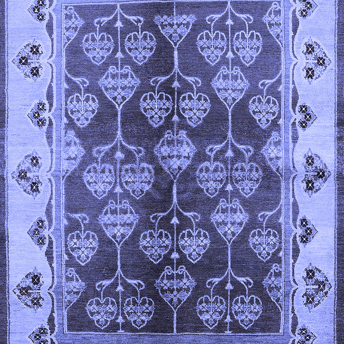 Machine Washable Oriental Blue Industrial Rug, wshurb546blu