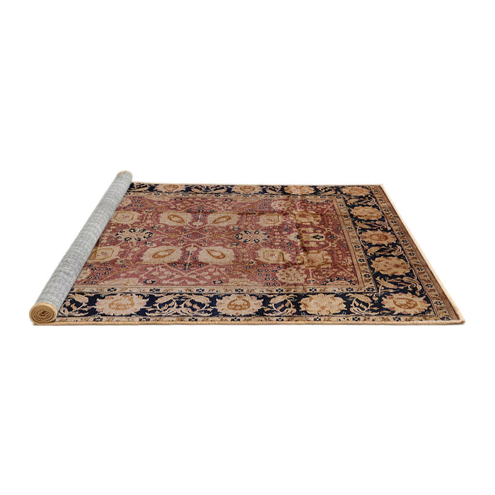 Sideview of Machine Washable Industrial Modern Brown Sand Brown Rug, wshurb547