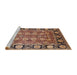 Sideview of Machine Washable Industrial Modern Brown Sand Brown Rug, wshurb547