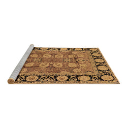 Sideview of Machine Washable Oriental Brown Industrial Rug, wshurb547brn