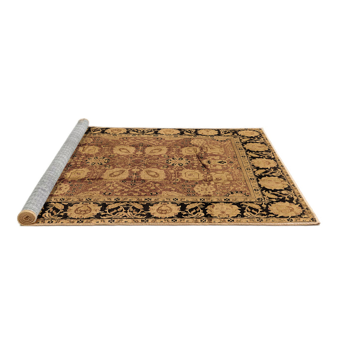 Sideview of Machine Washable Oriental Brown Industrial Rug, wshurb547brn