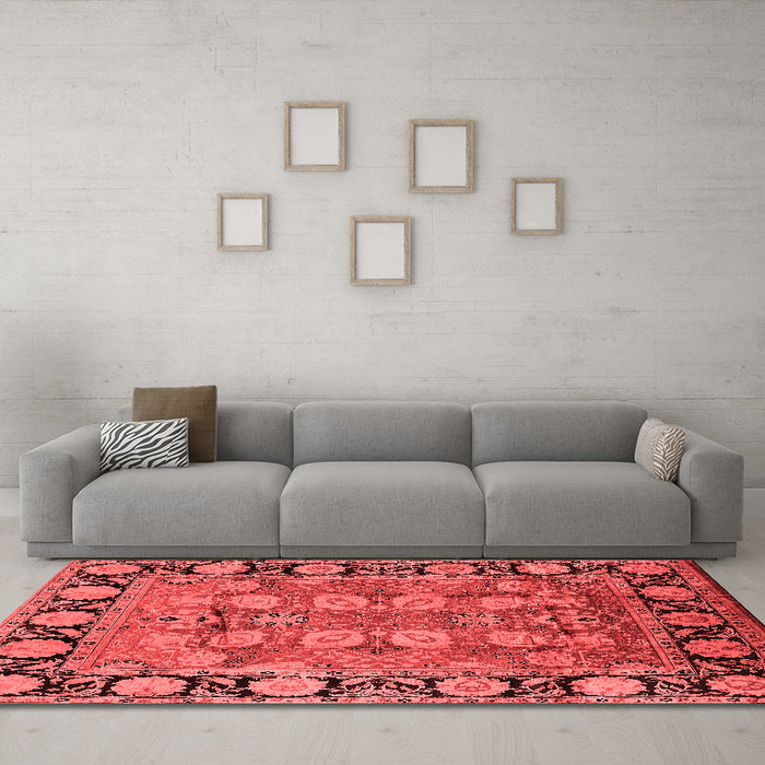 Industrial Red Washable Rugs