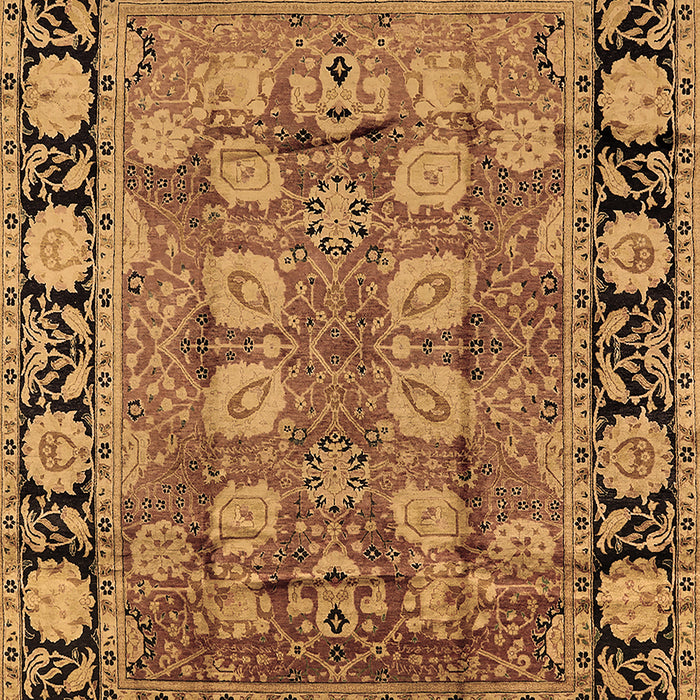Machine Washable Oriental Brown Industrial Rug, wshurb547brn