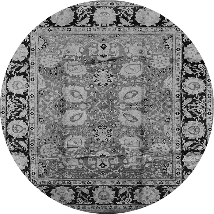 Round Oriental Gray Industrial Rug, urb547gry