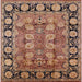 Square Machine Washable Industrial Modern Brown Sand Brown Rug, wshurb547