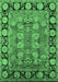 Machine Washable Oriental Emerald Green Industrial Area Rugs, wshurb547emgrn