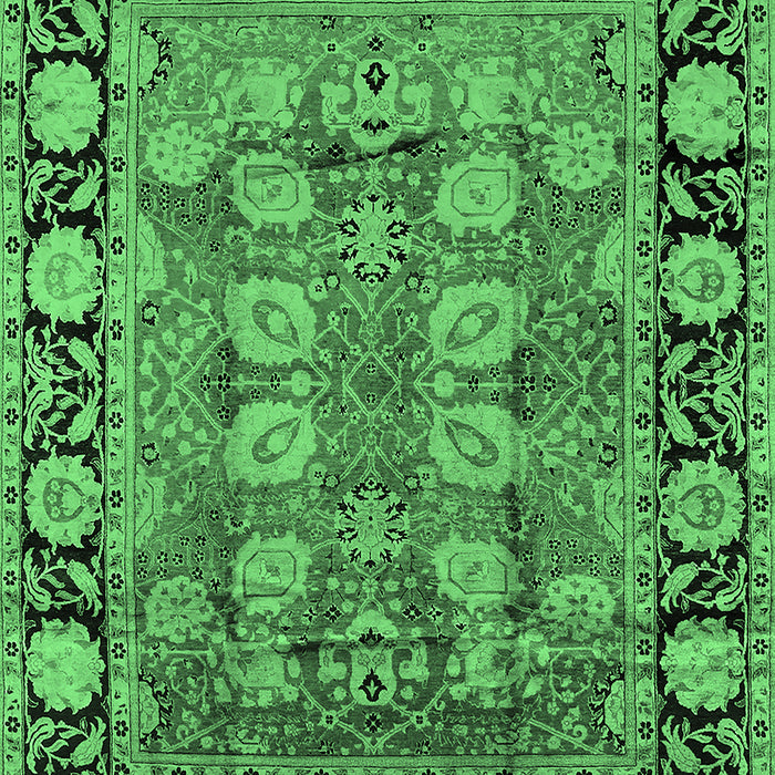 Machine Washable Oriental Emerald Green Industrial Area Rugs, wshurb547emgrn