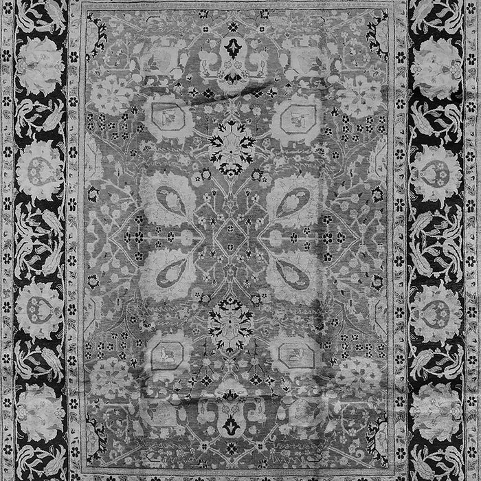 Machine Washable Oriental Gray Industrial Rug, wshurb547gry