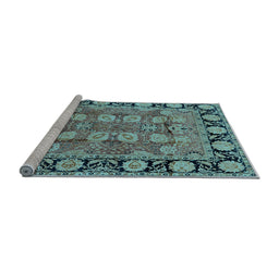 Sideview of Machine Washable Oriental Light Blue Industrial Rug, wshurb547lblu