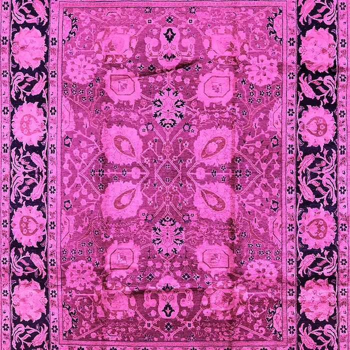 Machine Washable Oriental Pink Industrial Rug, wshurb547pnk