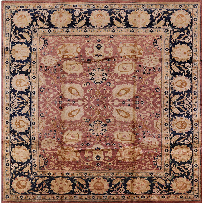 Square Mid-Century Modern Brown Sand Brown Oriental Rug, urb547