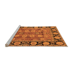 Sideview of Machine Washable Oriental Orange Industrial Area Rugs, wshurb547org